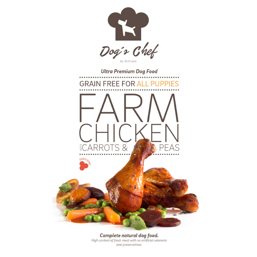Dog´s Chef Puppy Farm Chicken with Carrots & Peas 15 kg