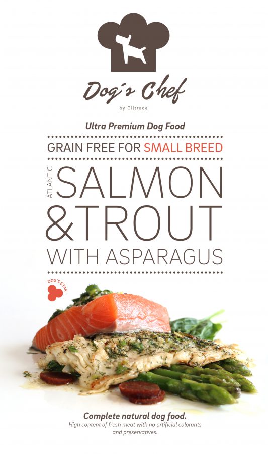 Dog´s Chef Atlantic Salmon & Trout with Asparagus Small Breed 6kg