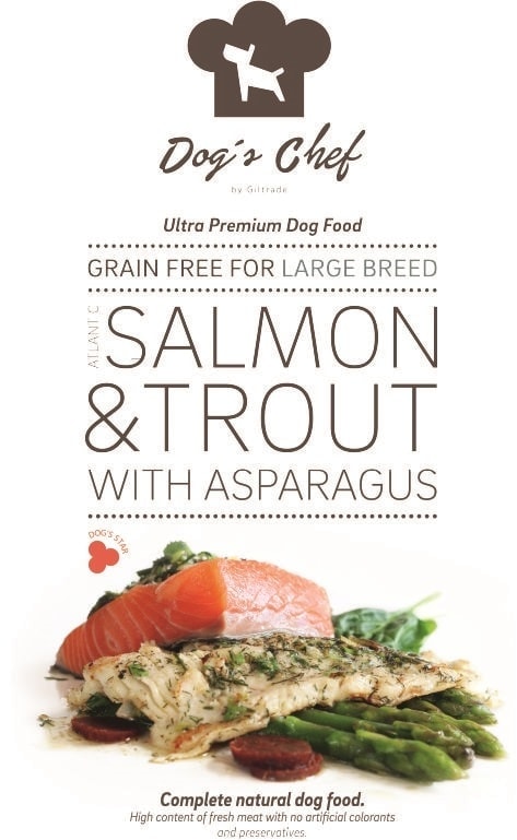 Dog´s Chef Atlantic Salmon & Trout with Asparagus Large Breed 15kg