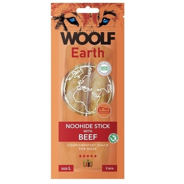 Pamlsok Woolf Dog Earth NOOHIDE L Sticks with Beef 85 g
