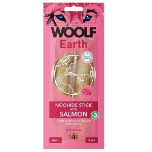Pamlsok Woolf Dog Earth NOOHIDE L Sticks with Salmon 85 g
