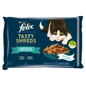 FELIX Tasty Shreds lahodný výber z rýb v šťave 4 x 80 g