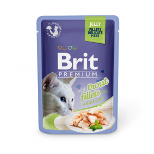 Brit Premium Cat Pouch with Trout Fillets in Jelly for Adult Cats
