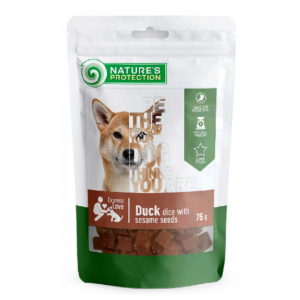 Pamlsok Natures P Snack dog duck dices with sesame 12x75 g