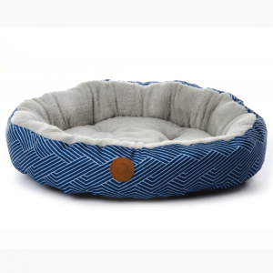 Pelech Ring, 60 cm, modré prúžky, pohodlný pelech pre malé a stredné psy