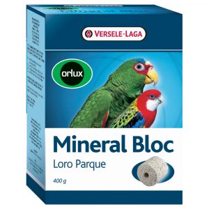 VERSELE-LAGA Orlux Mineral Bloc Loro Parque - lisovaný grit s koralmi, s dutinou na zavesenie pre veľké druhy vtákov 400 g