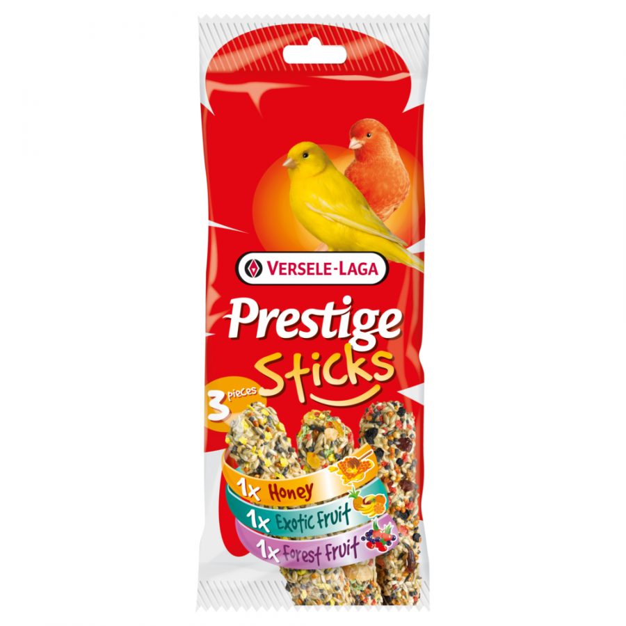 Pamlsok VERSELE-LAGA Prestige Sticks Canaries Triple Variety Pack - 3 tyčinky s rôznymi príchuťami 90 g