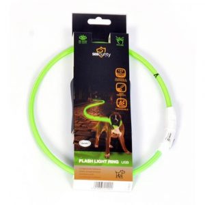 Obojok DUVO+ LED Svietiaci dog zelený nylonový 35 cm