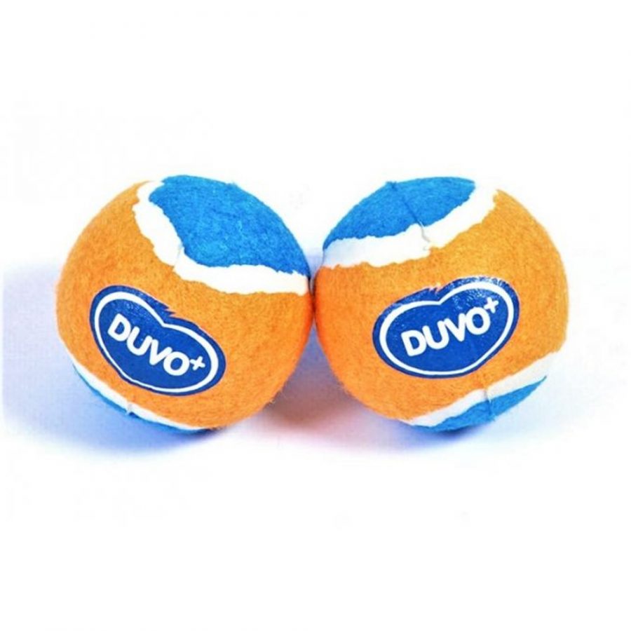 Hračka DUVO+ tenisové loptičky M - 2 ks/bal.- priemer 6 cm - oranžovo/modré