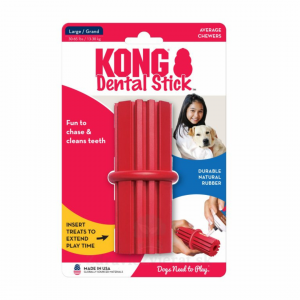 Hračka Kong Dog Dental Tyč, plniaca, červená, guma prírodná, M