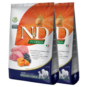N & D dog GF PUMPKIN Adult Medium & Maxi Lamb & Blueberry 2 x 12 kg