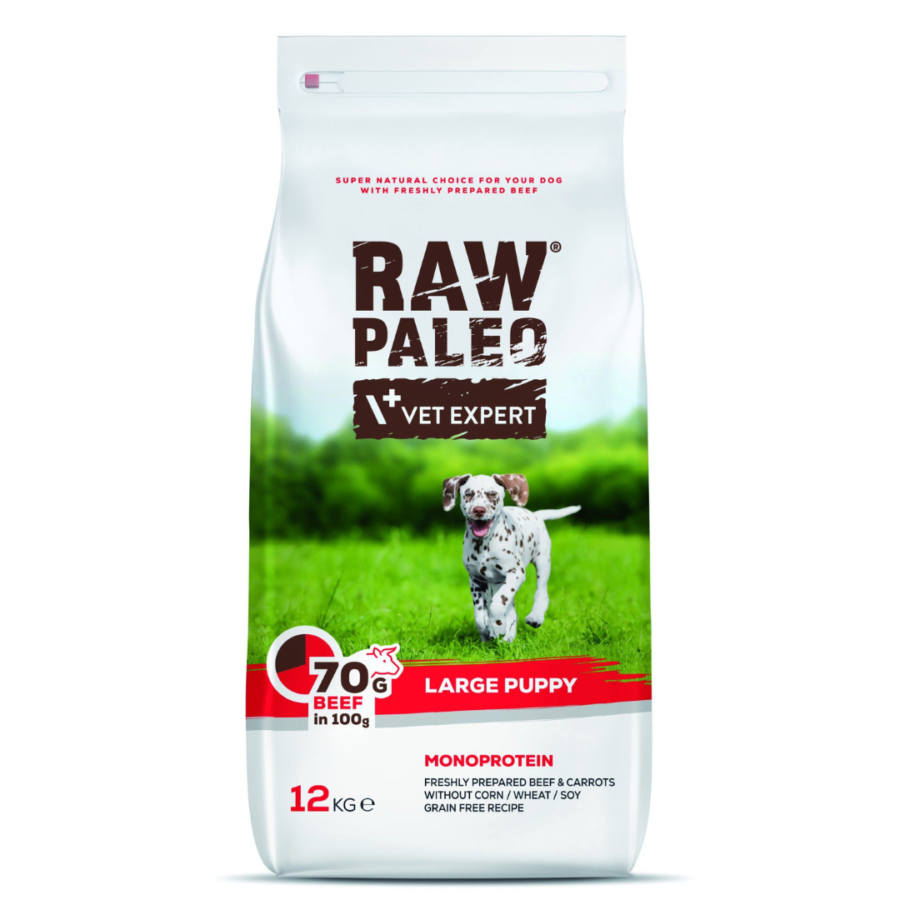 VetExpert Raw Paleo puppy large beef 12 kg