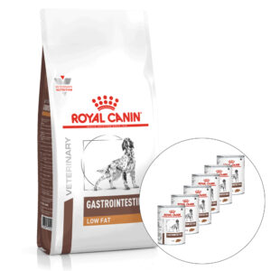 ROYAL CANIN VHN DOG GASTROINTESTINAL LOW FAT 12 kg + 6x Gastrointestinal LOW FAT konzerva 410 g