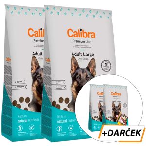 Calibra Dog Premium Line Adult Large 2 x 12 kg + 2 x 3 kg NEW zadarmo