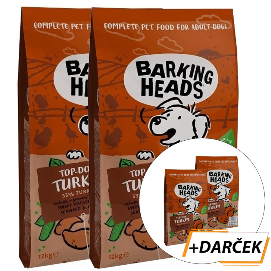 BARKING HEADS Top Dog Turkey 2 x 12 kg + 2 x 2 kg