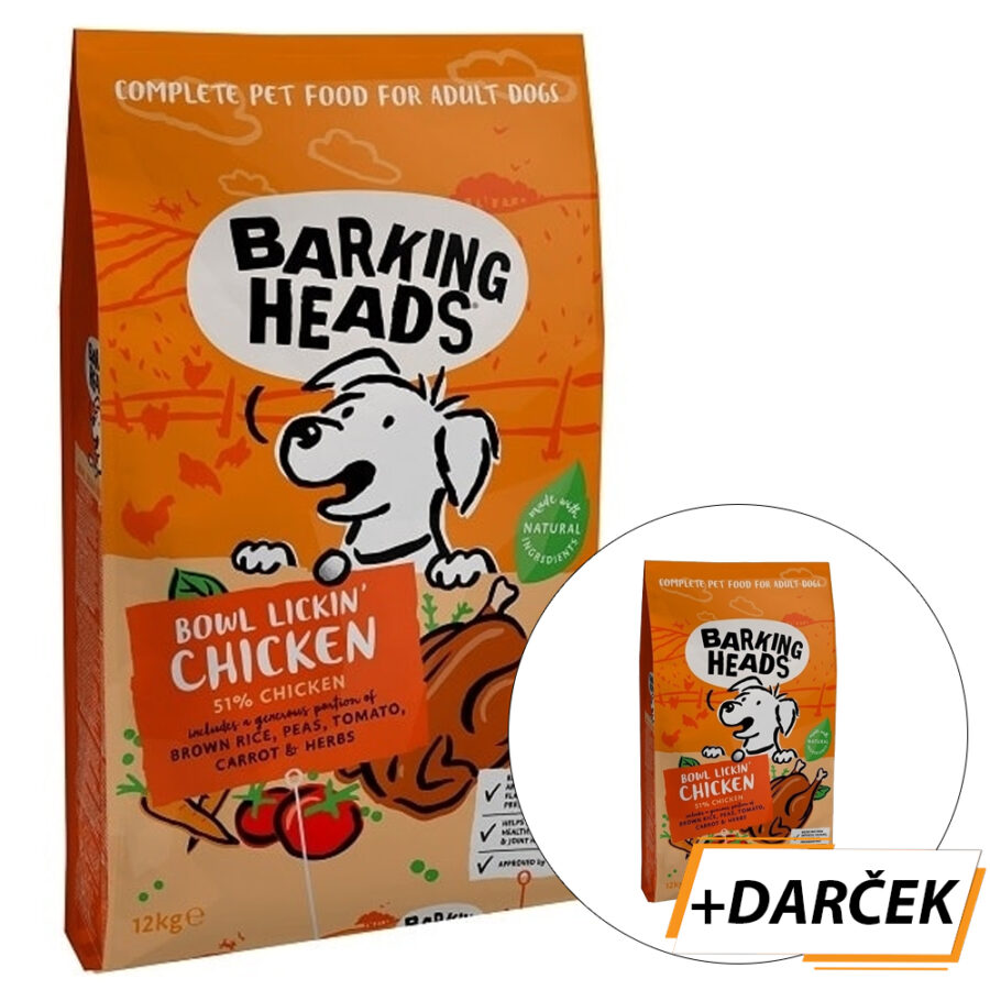 BARKING HEADS Bowl Lickin’ Chicken 12 kg + 2 kg