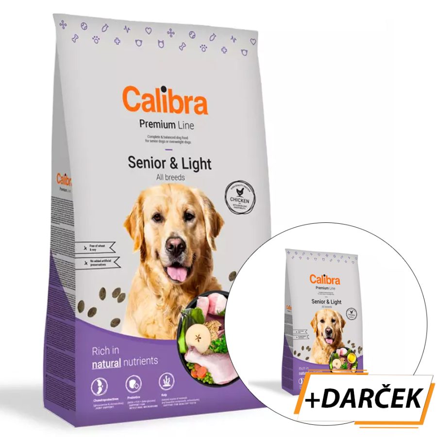 Calibra Dog Premium Line Senior&Light 12 kg + 3 kg NEW zadarmo