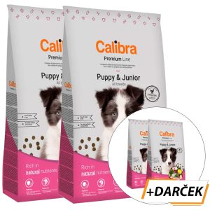 Calibra Dog Premium Line Puppy & Junior 2 x 12 kg + 2 x 3 kg NEW zadarmo