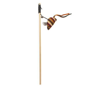 Hračka DUVO + tyč na hranie s pletenou myšou hnedá 40×11,5×2,5cm